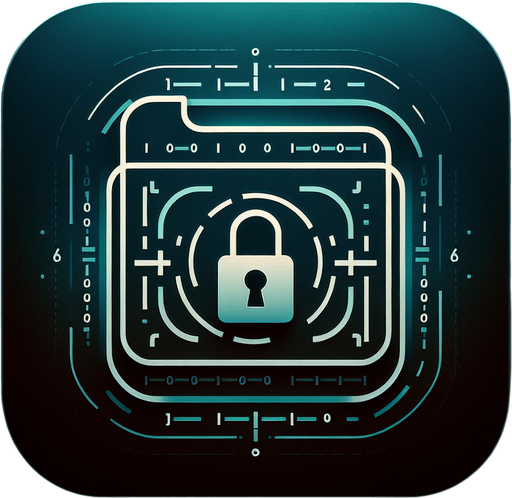A square app store icon with rounded edges, designed for an Encrypted Code File app. The icon features a clean and minimalistic file graphic in the center, with a padlock symbol overlaying it to indicate encryption. Subtle code lines or binary patterns are faintly visible on the file for a modern touch. The background is a gradient of dark blue to teal, with a soft glow around the edges, conveying security and advanced technology while keeping the design clean and professional..
Single Game Texture. In-Game asset. 2d. Blank background. High contrast. No shadows.