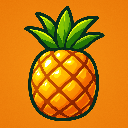 Shiney pineapple vector.
In-Game asset.  2d.  High contrast.  No shadows