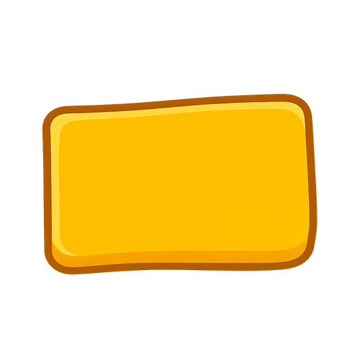 A yellow button. No background. Transparent background. Blank background. No shadows. 2d. In-Game asset. flat