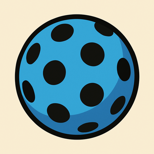 Blue ball with black dots.
In-Game asset.  2d.  No shadows