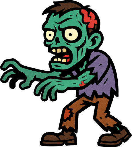 Zombie.
In-Game asset.  2d.  High contrast.  No shadows
