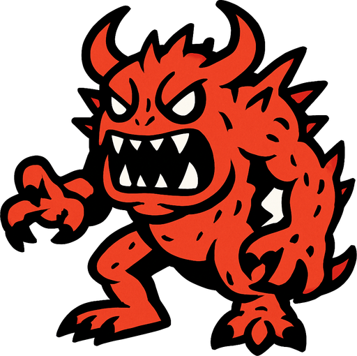 Canavar.
In-Game asset.  2d.  High contrast.  No shadows