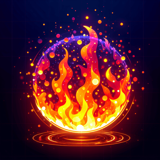 some fire particles Single Game Texture. In-Game asset. 2d. Blank background. High contrast. No shadows.
