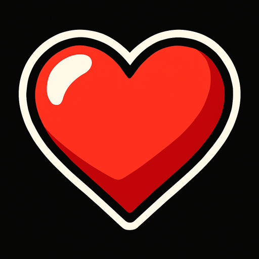 heart.
In-Game asset.  2d.  High contrast.  No shadows