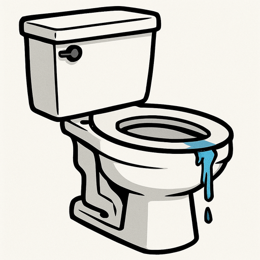 Make a toilet with a small bit of water leaking of the side.
In-Game asset.  2d.  High contrast.  No shadows. Realistic