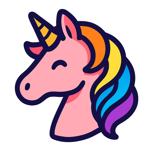 unicorn icon.
In-Game asset.  2d.  High contrast.  No shadows