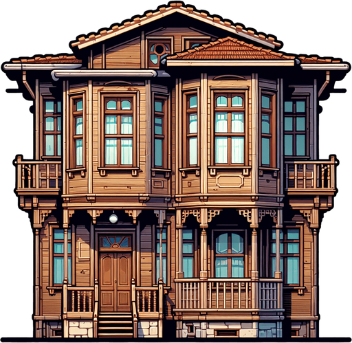 orman evi No background. Transparent background. Blank background. No shadows. 2d. In-Game asset. flat