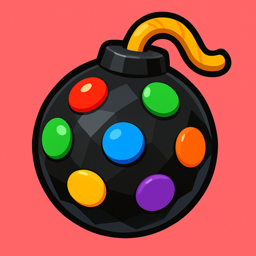 Color bomb gem.
In-Game asset.  2d.  High contrast.  No shadows