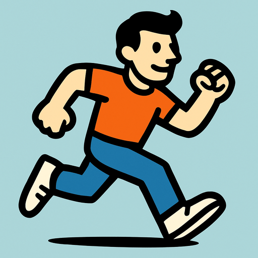 Running man.
In-Game asset.  2d.  High contrast.  No shadows