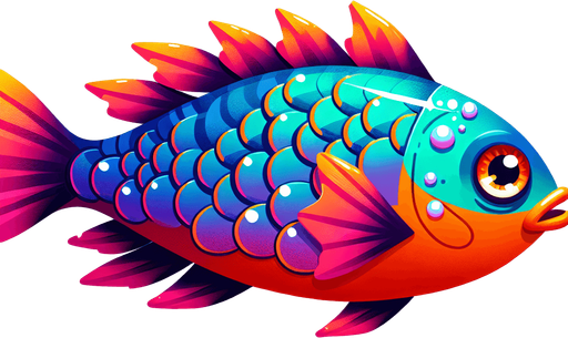 Рыба анимационная.
Single Game Texture. In-Game asset. 2d. Blank background. High contrast. No shadows.