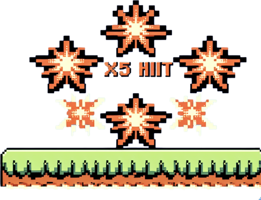 Make a 8-bit achievement.
Title:poor duck!
description:make a ×5 hit combo