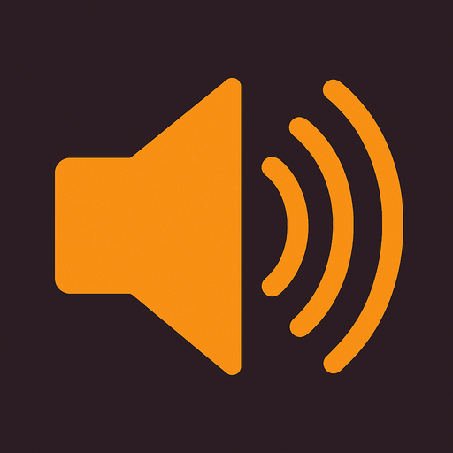 Symbol of opening speaker.
In-Game asset.  2d.  High contrast.  No shadows