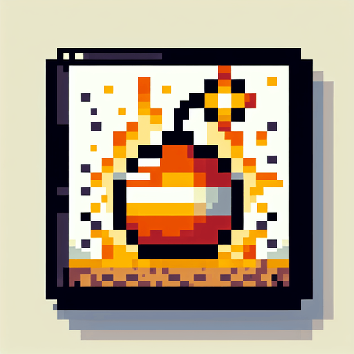 pixel art of a square tnt explosion. Single Game Texture. In-Game asset. 2d. Blank background. High contrast. No shadows.