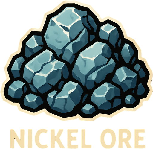 Nikel cevheri.
In-Game asset.  2d.  High contrast.  No shadows