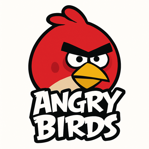 Angry birds logo.
In-Game asset.  2d.  High contrast.  No shadows