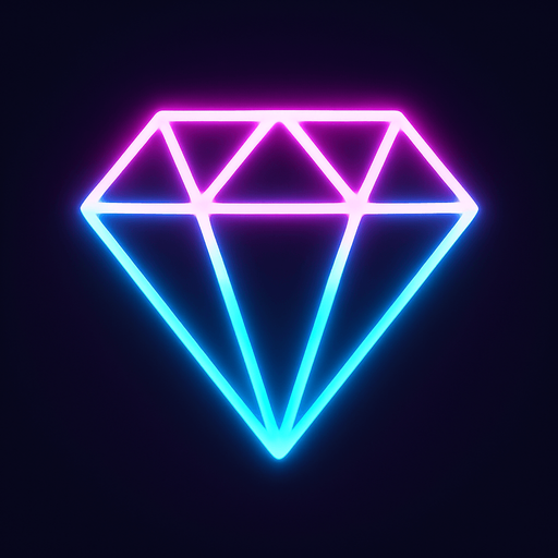 Neon diamond.
In-Game asset.  2d.  High contrast.  No shadows
