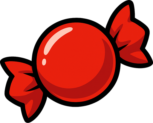 Red candy.
In-Game asset.  2d.  High contrast.  No shadows