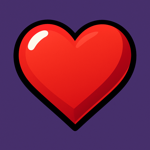 Kalp 3d.
In-Game asset.  2d.  High contrast.  No shadows