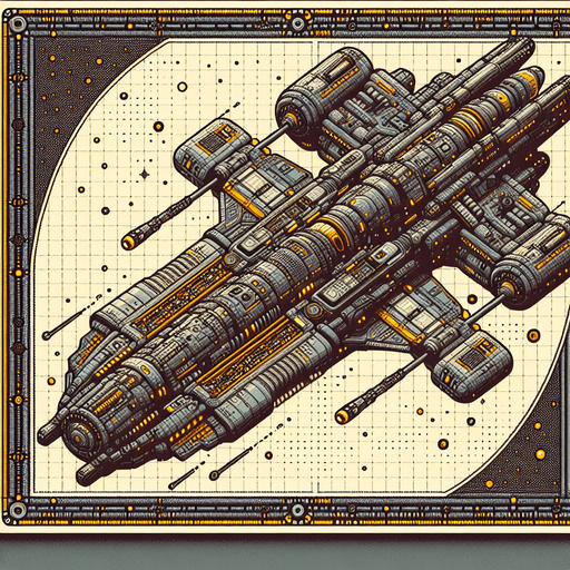 A space ship.
Single Game Texture.  In-Game asset.  2d.  Blank background.  High contrast.  No shadows standing