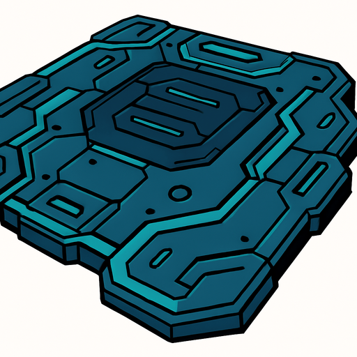 futuristic robotic ground.
In-Game asset.  2d.  High contrast.  No shadows