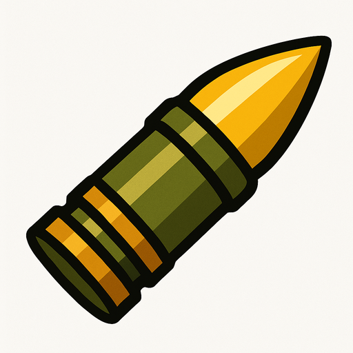 tank bullet.
In-Game asset.  2d.  High contrast.  No shadows