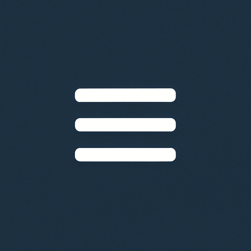 UI. White menu icon (3 items list)