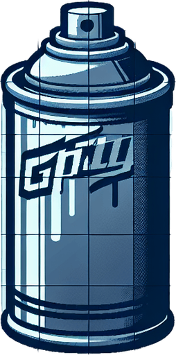 a spray can.
Single Game Texture. In-Game asset. 2d. Blank background. High contrast. No shadows.