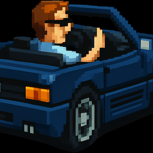 The car is dark blue