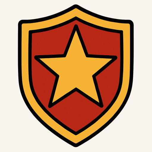star shield.
In-Game asset.  2d.  High contrast.  No shadows