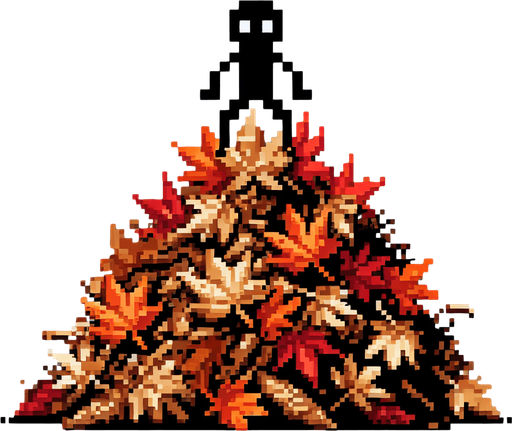 pile of dead leaves.
video game sprite
