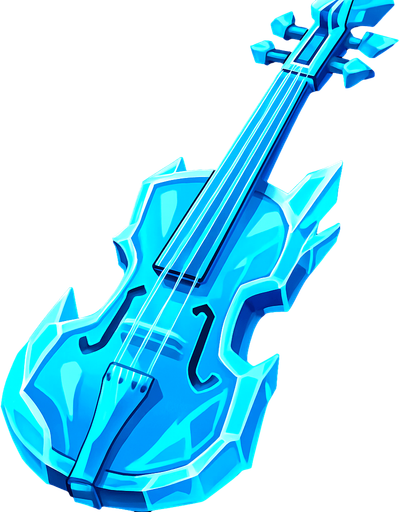 Violin de hielo futurista evolucionado.
In-Game asset.  2d.  High contrast.  No shadows
