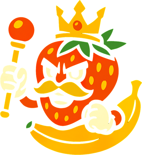 Furit King!.
In-Game asset.  2d.  High contrast.  No shadows