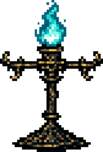 Magic stand dark souls style 2d pixel art.
In-Game asset.  2d.  High contrast.  No shadows
