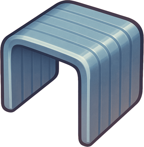 A staple projectile from a staple gun. Cute soft graphics. soft ambient light. semi-matte to satin surfaces. naturalistic with slight saturation boost colors. 
In-Game asset.  2d.  High contrast.  No shadows