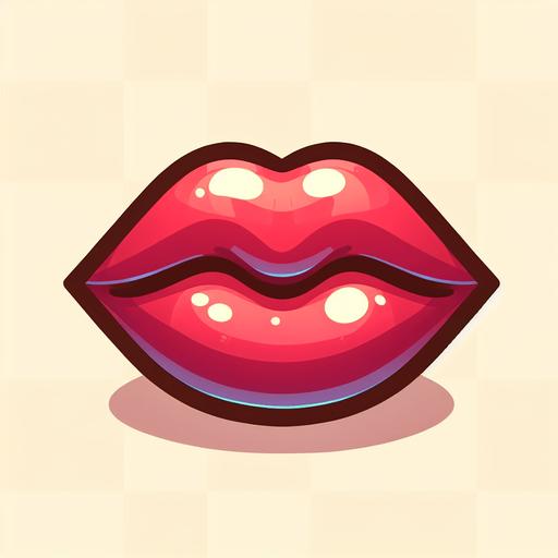 cartoon lips.
Single Game Texture.  In-Game asset.  2d.  Blank background.  High contrast.  No shadows