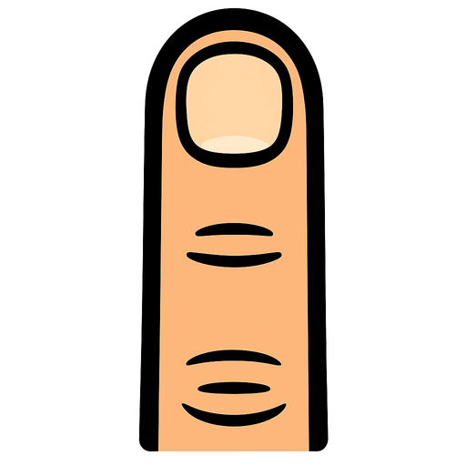 Just a finger top view.
In-Game asset.  2d.  High contrast.  No shadows