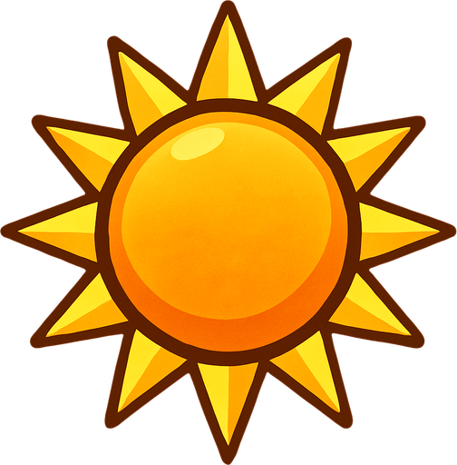 güneş.
In-Game asset.  2d.  High contrast.  No shadows