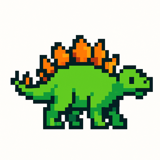 Stegosaurus pixel.
In-Game asset.  2d.  High contrast.  No shadows
