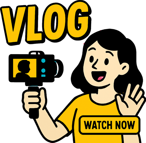 youtube thumbnail for vlog.
2d.  High contrast.  No shadows