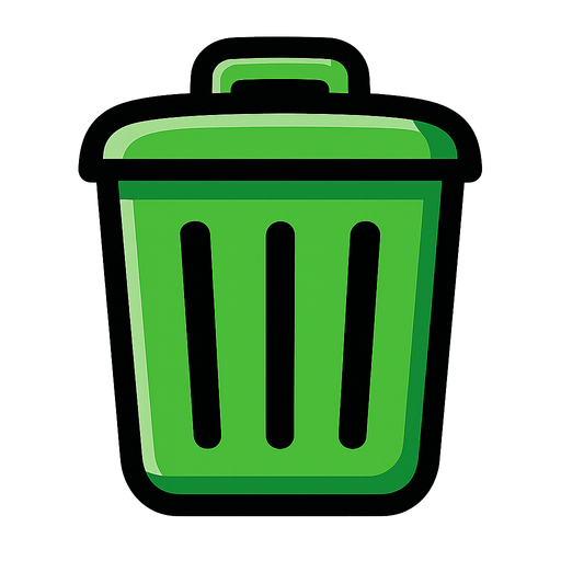 Garbage can icon.
In-Game asset.  2d.  High contrast.  No shadows