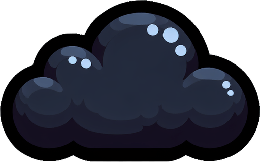 Облако, мультяшное, без обводки, темное.
Single Game Texture.  In-Game asset.  2d.  Blank background.  High contrast.  No shadows
