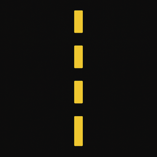 Road line.
In-Game asset.  2d.  High contrast.  No shadows