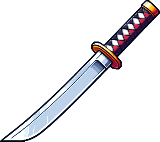2д лезвие Катаны для игры похожий на фрукт ниндзя.
Single Game Texture. In-Game asset. 2d. Blank background. High contrast. No shadows.