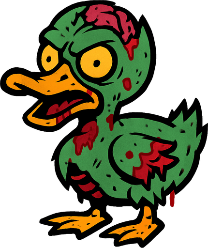 zombie duck.
In-Game asset.  2d.  High contrast.  No shadows