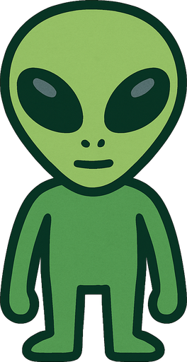alien. No background. Transparent background. Blank background. No shadows. 2d. In-Game asset. flat