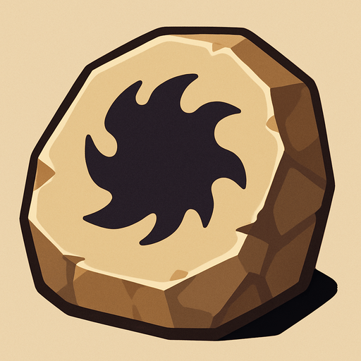 Pierre élément ombre.
In-Game asset.  2d.  High contrast.  No shadows