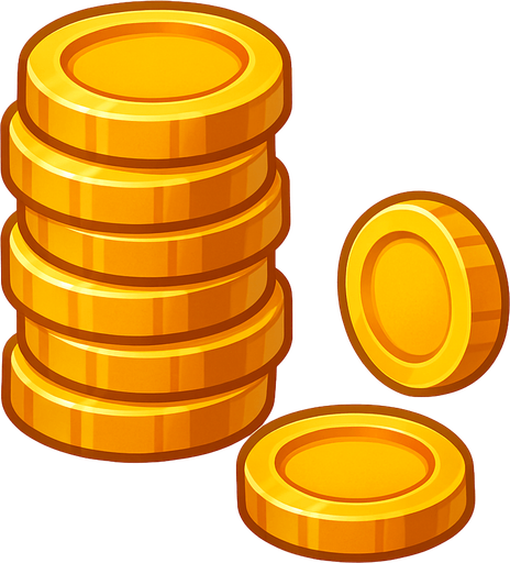 Coins.
In-Game asset.  No shadows
