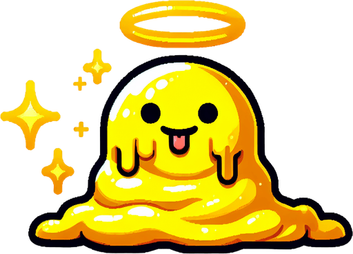 Un slime RPG amarillo y divino con estilo suave y simple.
Single Game Texture.  In-Game asset.  2d.  Blank background.  High contrast.  No shadows