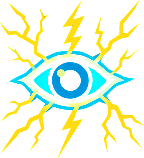 Electricity with eye.
In-Game asset.  2d.  High contrast.  No shadows