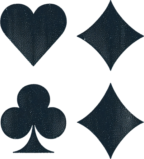 Heart, spade, club, diamond. No background. No shade. Single Game Texture. In-Game asset. 2d. Blank background. High contrast. No shadows..
Single Game Texture. In-Game asset. 2d. Blank background. High contrast. No shadows.